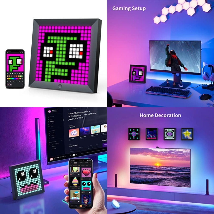 Desk Setup Gaming - Panel pikselowy LED do wyświetlania świateł,