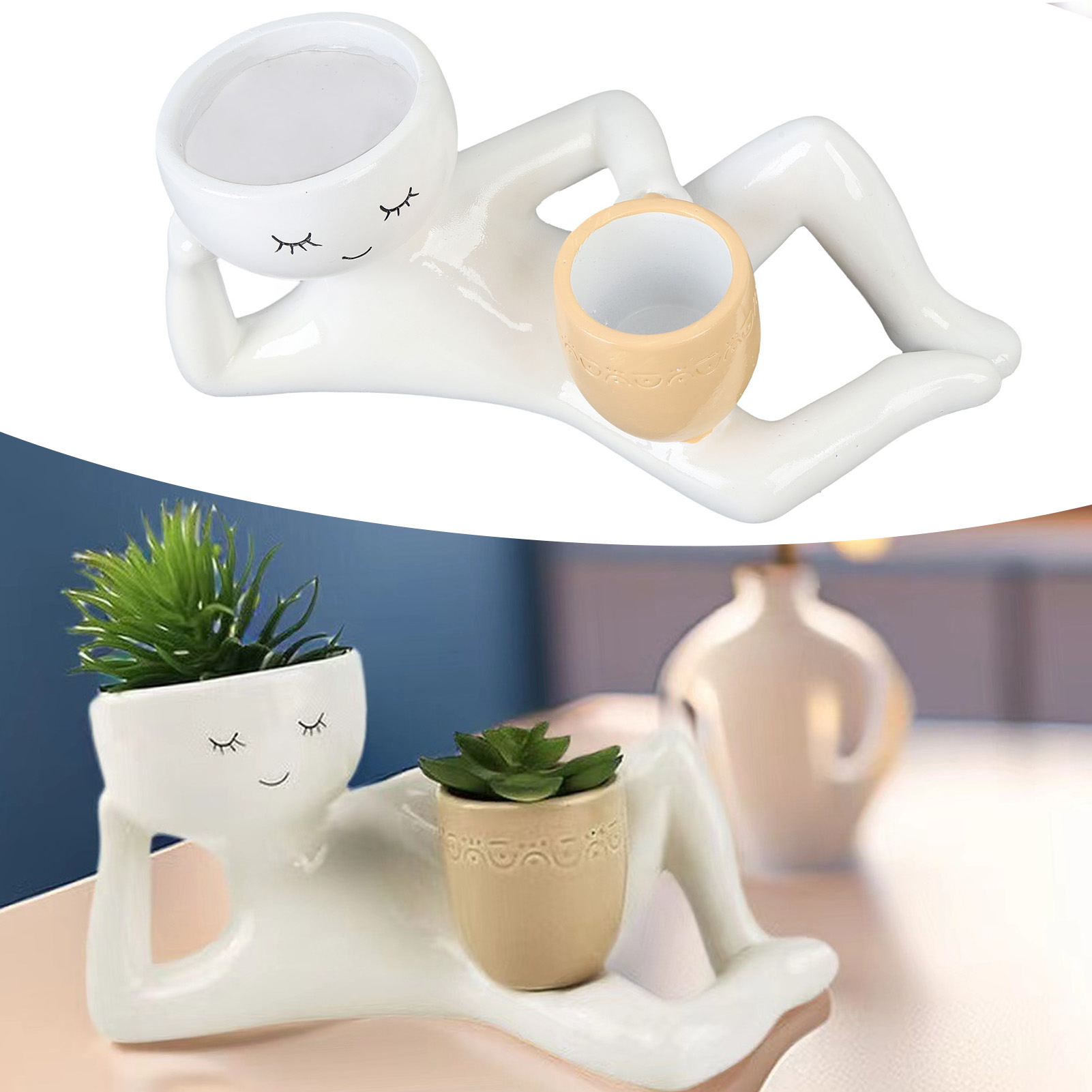 Desk Setup Plant - Doniczka na sukulenty, kreatywna, przewiewna doniczka