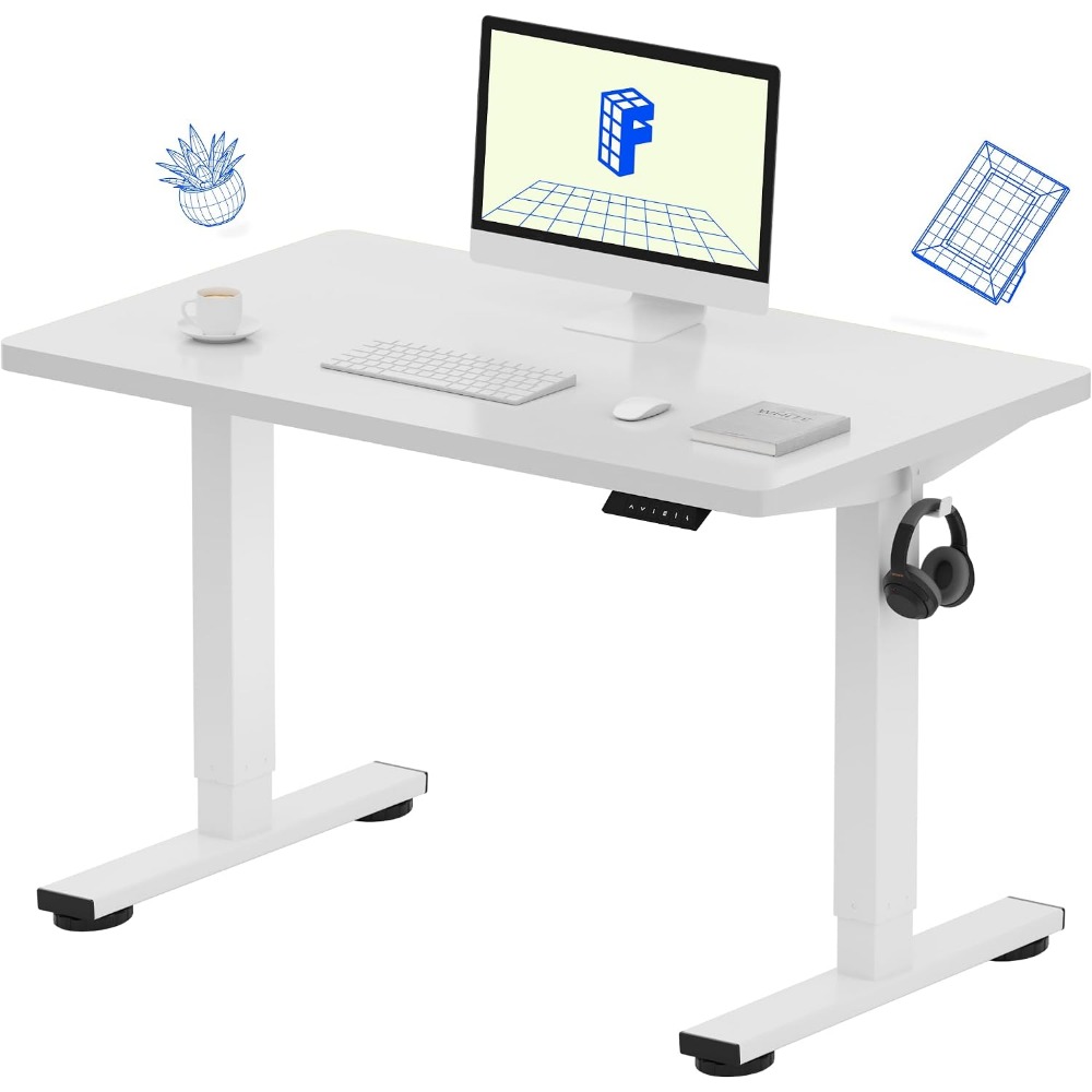 Desk Setup One Monitor - FLEXISPOT EN1 Biurko Stojące Jednoczęściowe 100x60