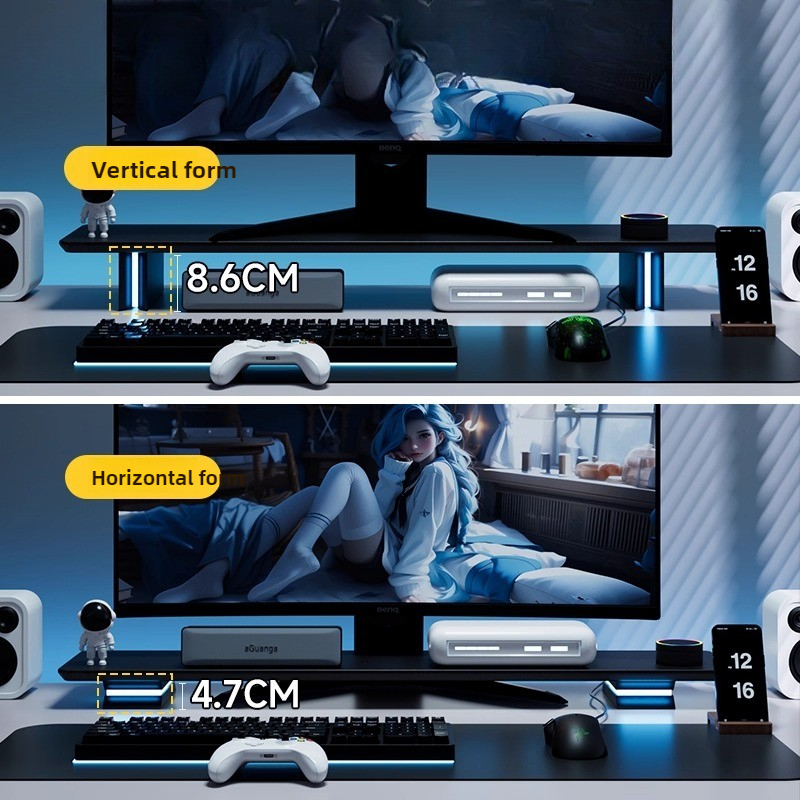 Desk Setup Ergonomics - Stojak na monitor RGB Ergonomiczny podwyższacz