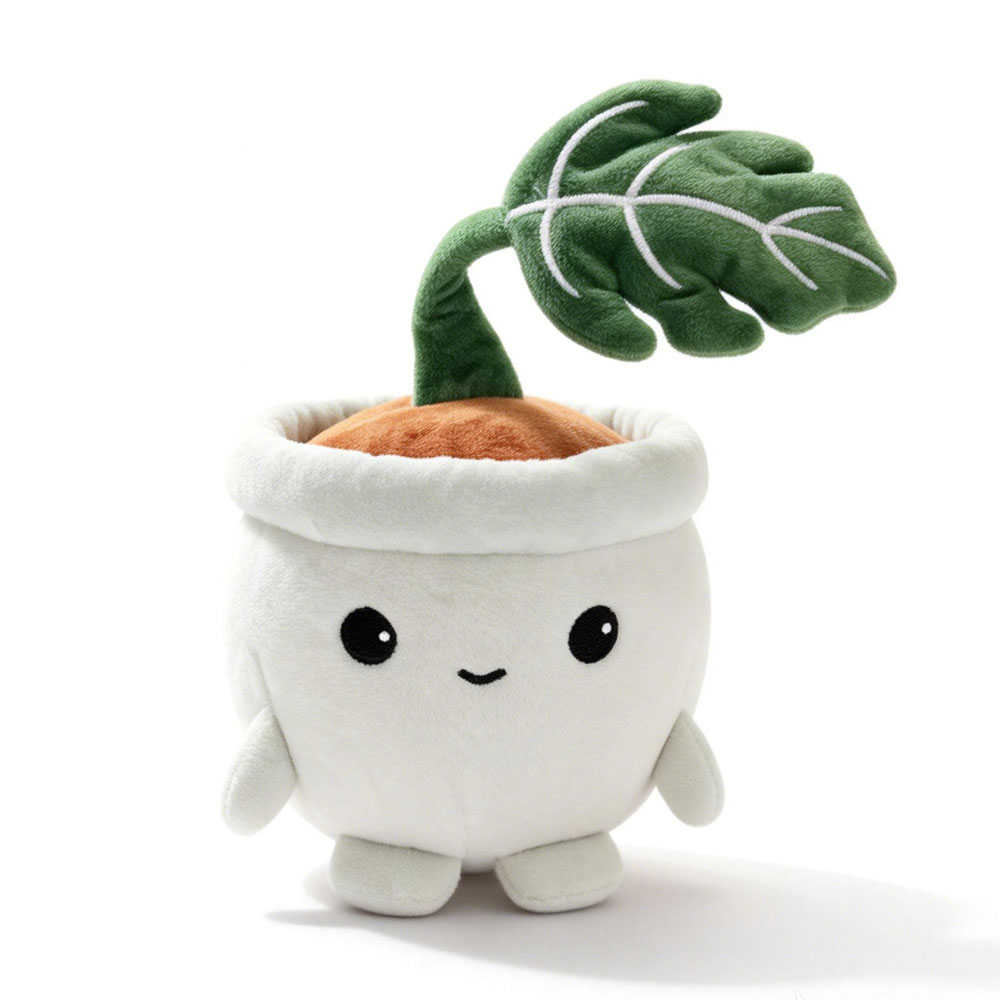 Desk Setup Plant - Urocza pluszowa monstera w doniczce, kawaii