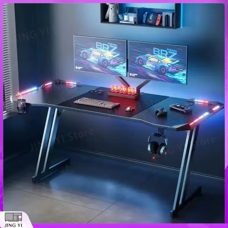 Desk Setup Headphones - Biurko gamingowe z oświetleniem LED, powierzchnią