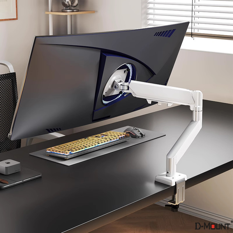 Desk Setup Monitor Arm - D-MOUNT D90 Metalowy Aluminiowy Uchwyt Biurkowy