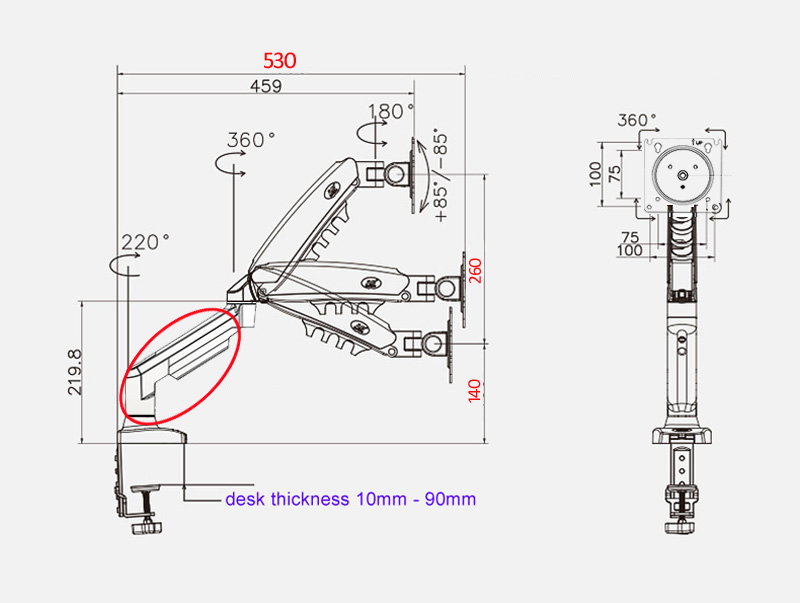 NOWY NB F80 2-9kg Popularny Uc – Desk Setup Monitor Arm recenzja i cena