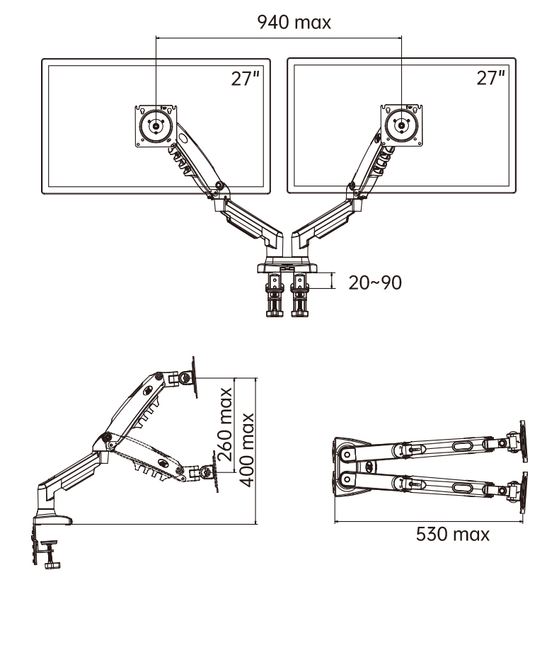 NB NOWY A5C F160 Sprężyna Gazo – Desk Setup Monitor Arm recenzja i cena