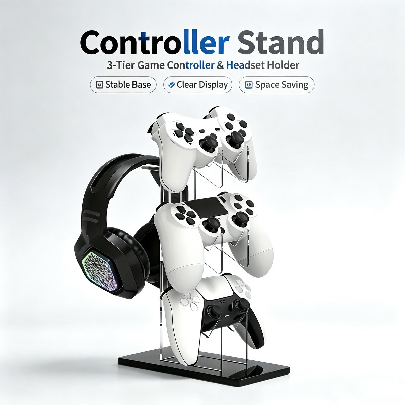 Stojak na kontrolery, 3-poziom – Desk Setup Headphones recenzja i cena