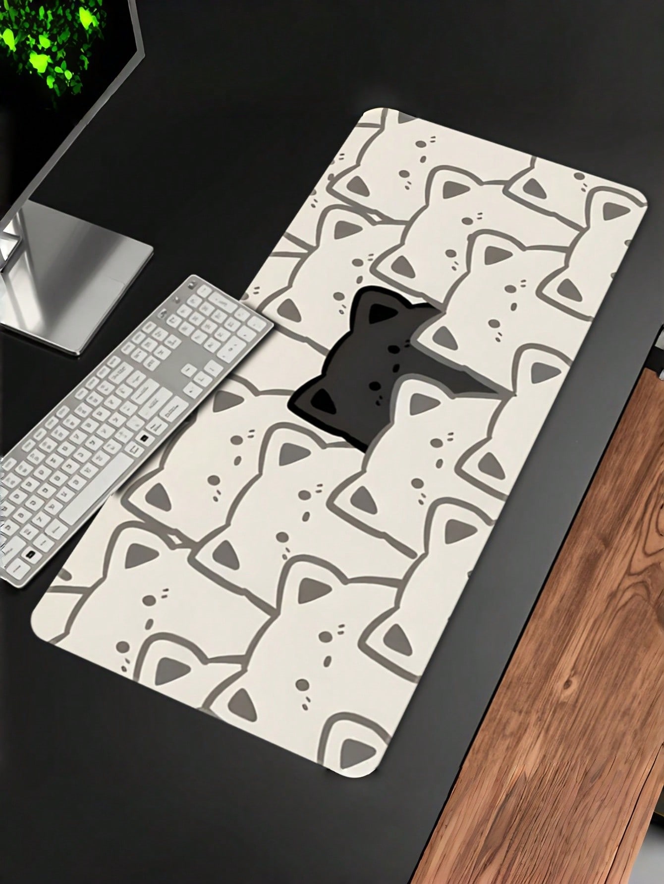 1 szt. Duża, wysokiej jakości  – Desk Setup Black And White recenzja i cena