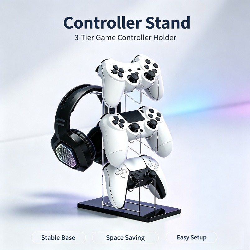 Stojak na gry 3-poziomowy, uch – Desk Setup Headphones recenzja i cena