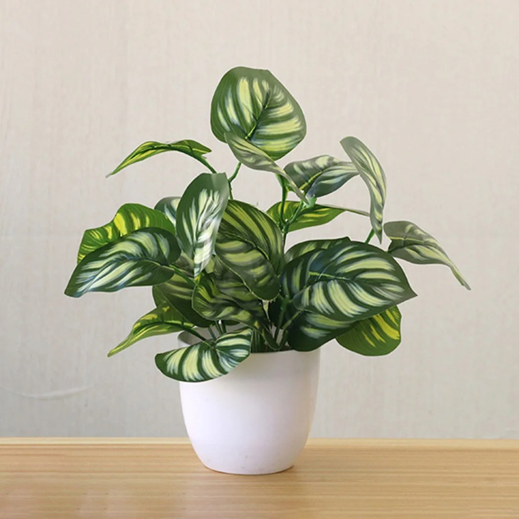 1PC Sztuczne liście Doniczka B – Desk Setup Plant recenzja i cena